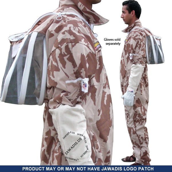 Side Profile of Jawadis Desert Camo Beekeeping Suit Bee with Ventilation
