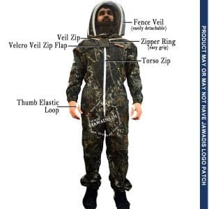 Jawadis Camouflage Full Beekeeping Suit – Front Full Body View