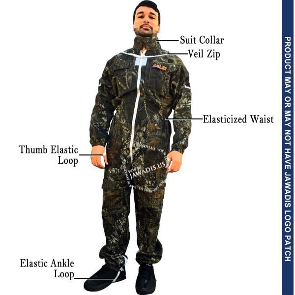 Jawadis Camouflage Full Beekeeping Suit – Front Full Body View