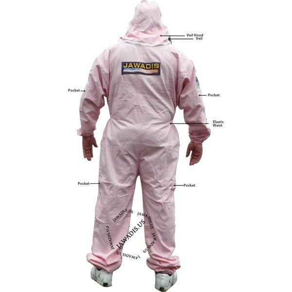Jawadis Pink Full Bee Suit for Beekeepers - Back Design