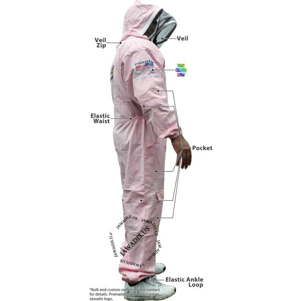 Jawadis Beekeeper Suit Ankle Zippers and Elastic for Shoe Coverage