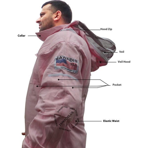 Arm Pocket Detail on Jawadis Pink Beekeeper Suit