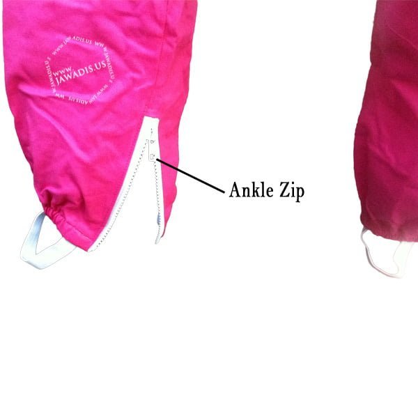 Jawadis Fuchsia Beekeeper Suit ankle zipper and elastic detail
