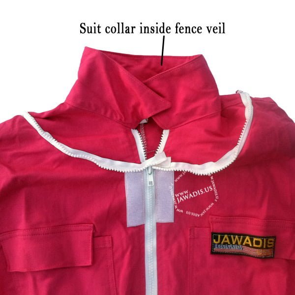 Jawadis bee keeper costume with veil flipped behind head