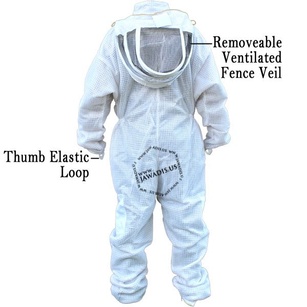 Rear View of Jawadis Ventilated Beekeeper Suit with Fencing Veil