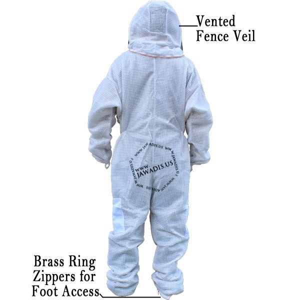 Rear View of Jawadis Ventilated Beekeeper Suit with Fencing Veil