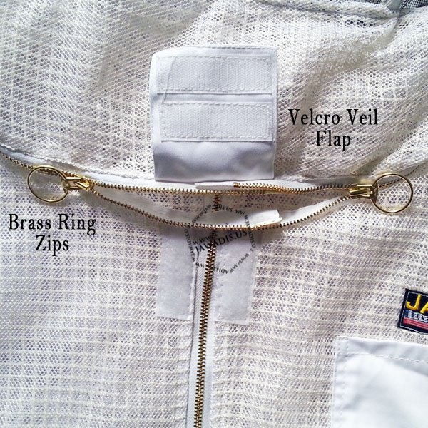 Jawadis Beekeeper Suit – Heavy-Duty Brass Zipper Close-Up