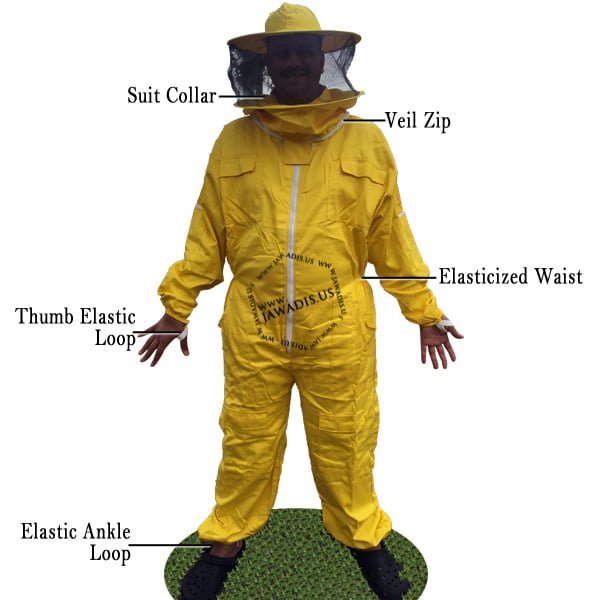 Jawadis Premium Beekeeper Full Bee Suit – Yellow with Removable Veil