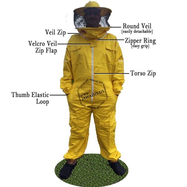 Jawadis Full Bee Suit in Yellow, Providing Maximum Protection for Beekeepers