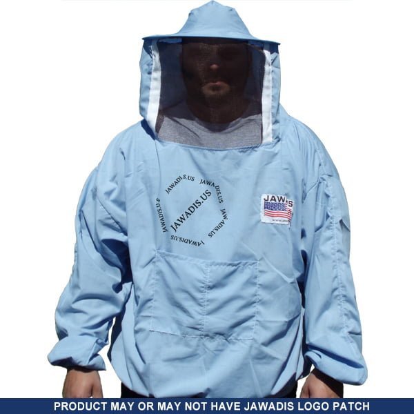 Unisex Cotton Beekeeper Jacket with Sheriff-Style Veil for Beekeeping & Garden - Solid Blue | Elastic Wrist | Lightweight - Image 6