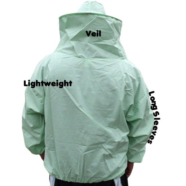 Beekeeper Pullover Jacket with Veil - Premium Cotton, Unisex Design | Perfect for Beekeeping, Gardening, and Pest Control | Solid Green Comfort 🐝 - Image 5