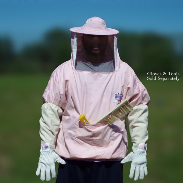 Pink Beekeeper Pullover Jacket – Stylish & Protective Unisex Design for Beekeeping, Pest Control, and Animal Handling in Gardens - Image 4