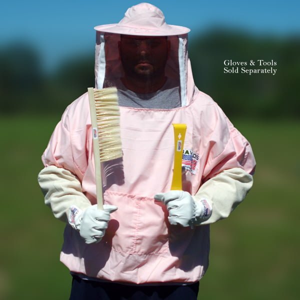 Pink Beekeeper Pullover Jacket – Stylish & Protective Unisex Design for Beekeeping, Pest Control, and Animal Handling in Gardens - Image 3