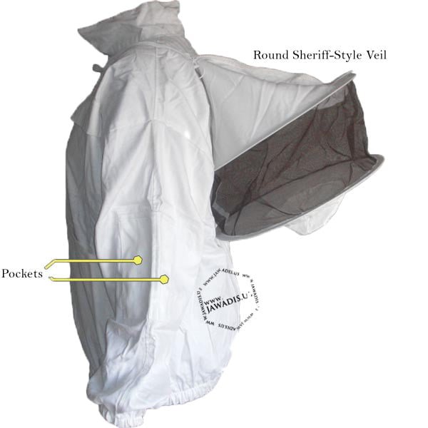 Cotton Beekeeper Zip-Up Jacket with Removable Veil - Protect & Garden Safely | White Sheriff Style - Sizes for Ultimate Safety - Image 8