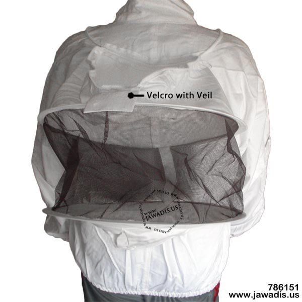 Cotton Beekeeper Zip-Up Jacket with Removable Veil - Protect & Garden Safely | White Sheriff Style - Sizes for Ultimate Safety - Image 5