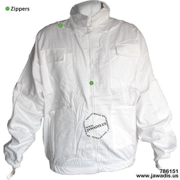 Cotton Beekeeper Zip-Up Jacket with Removable Veil - Protect & Garden Safely | White Sheriff Style - Sizes for Ultimate Safety - Image 3