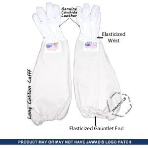 Premium White Cowhide Leather Gardener's Beekeeper Gloves: Ultimate Protection & Comfort