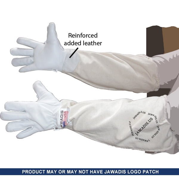 Premium White Cowhide Leather Gardener's Beekeeper Gloves: Ultimate Protection & Comfort - Image 2