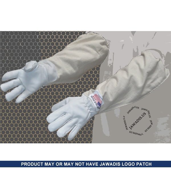 Premium White Cowhide Leather Gardener's Beekeeper Gloves: Ultimate Protection & Comfort - Image 4