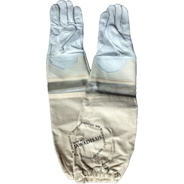 Premium Ventilated Cowhide Gloves for Beekeeping and Gardening - White - Image 3