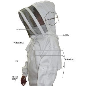 Children's Beekeeper Jacket: White Fence-Style Veil, Elastic Bands, 10 Pockets - Ultimate Garden Safety for Young Explorers! 🌼🐝 #ChildGardeningGear