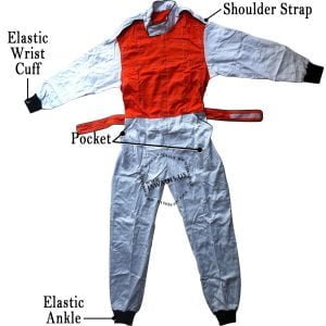 A4117j001 Jawadis Orange White Karting Racing Overall A